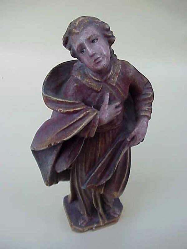 Antique Carved Santo or Saint statue European c. 1840