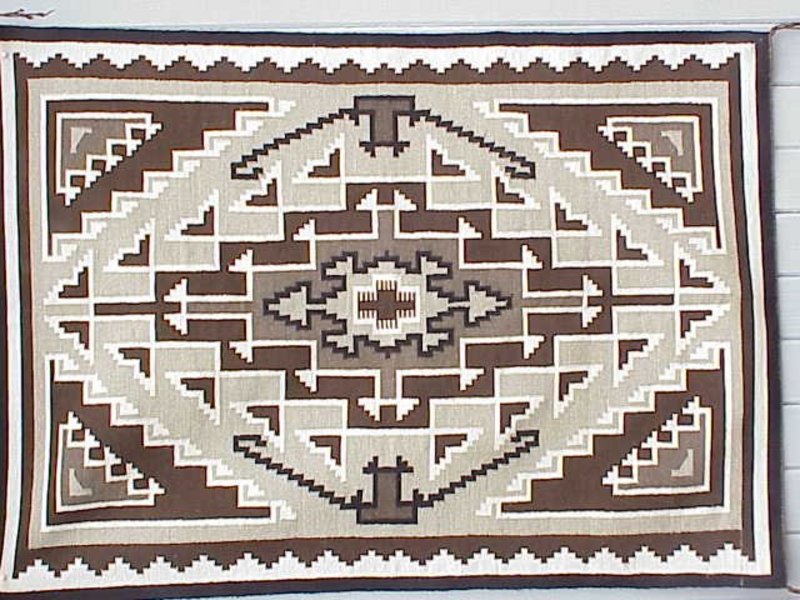 Navajo Two Grey Hills Rug Native American textile art