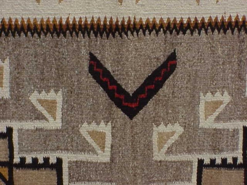 Fine Navajo Teec Nos Pos Indian rug Bessie Little Pouch