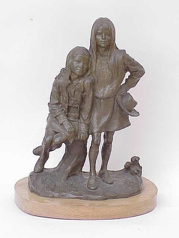 &quot;Cow Girls&quot; Bronze By Edward Fraughton Western artist