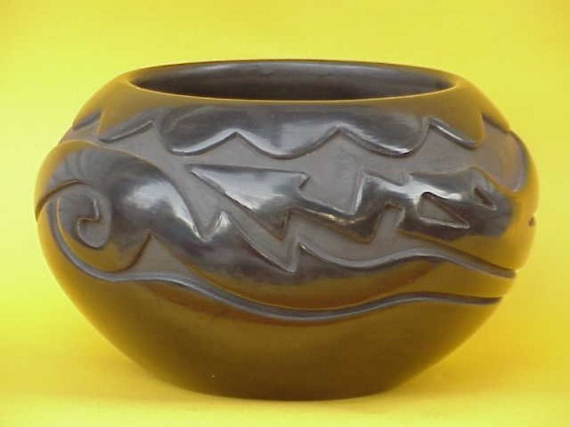 Santa Clara Pottery Bowl Joe Chevarria serpant design