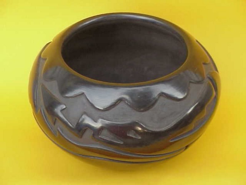 Santa Clara Pottery Bowl Joe Chevarria serpant design