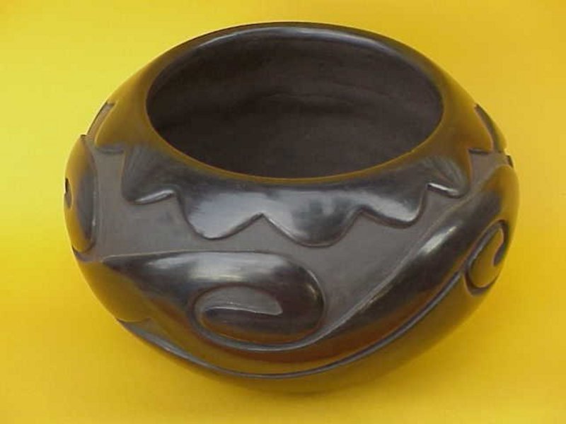 Santa Clara Pottery Bowl Joe Chevarria serpant design