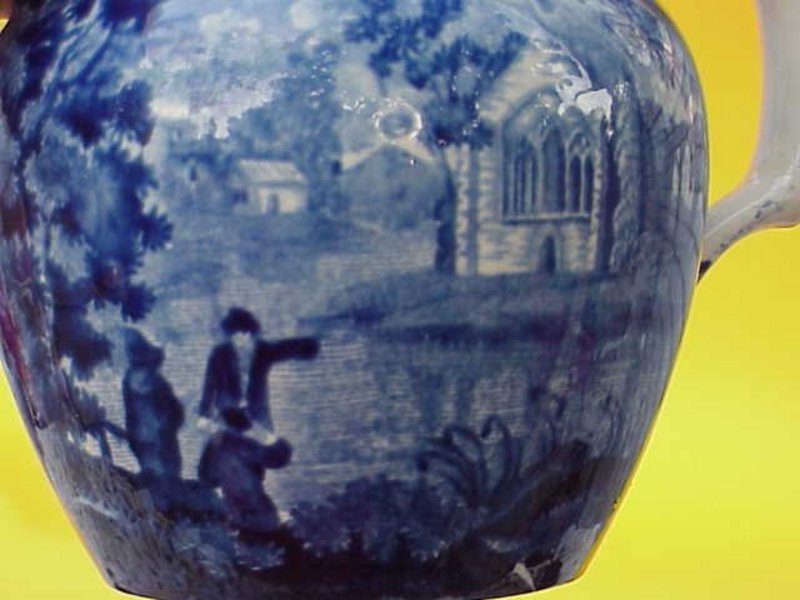 Staffordshire historical transferware senic pitcher