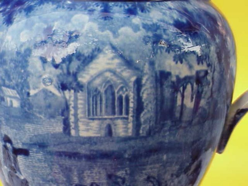 Staffordshire historical transferware senic pitcher