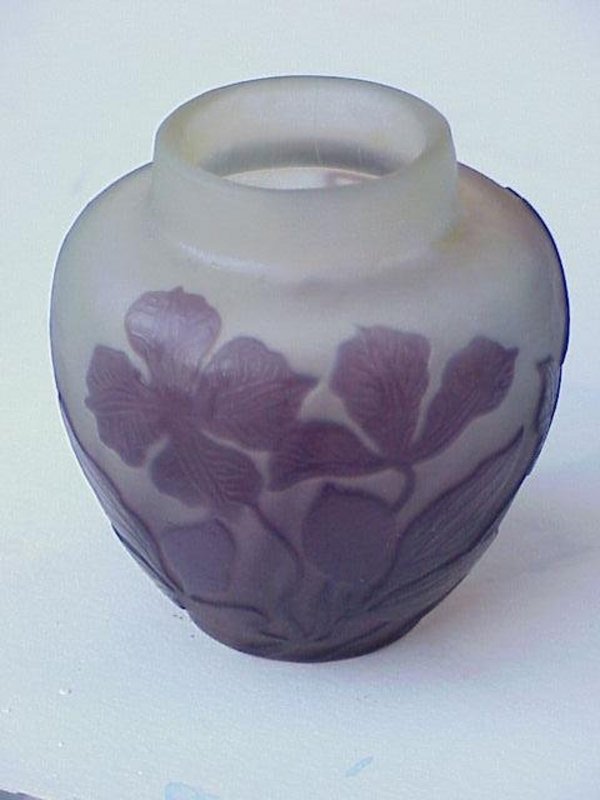 Emille Galle Cameo Glass Miniature Vase c.1890s French