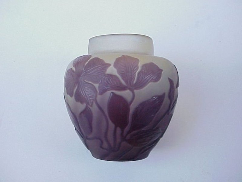 Emille Galle Cameo Glass Miniature Vase c.1890s French