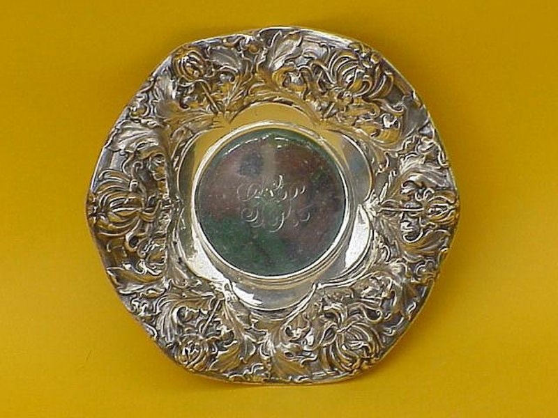 Gorham Sterling silver art nouveau floral bowl