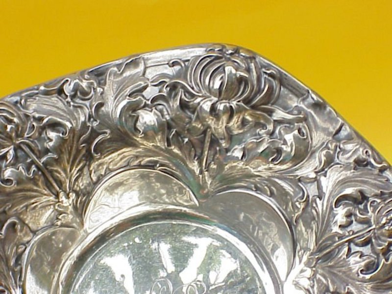 Gorham Sterling silver art nouveau floral bowl