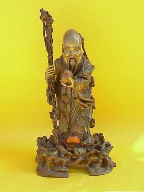 Chinese Carved figure Sage of Longevity Deity