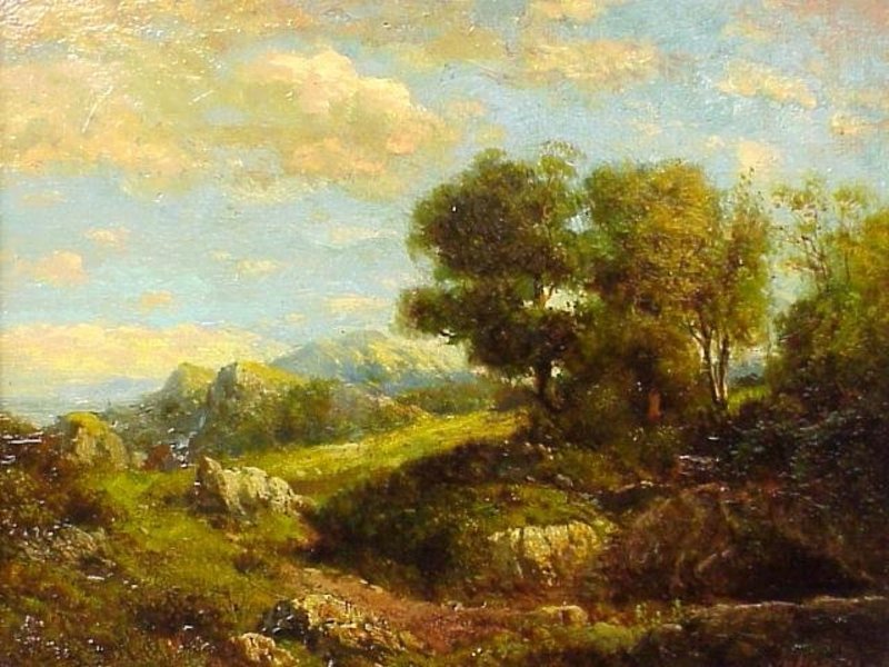 Julian Rix Early California Mt. Tamalpias landscape oil