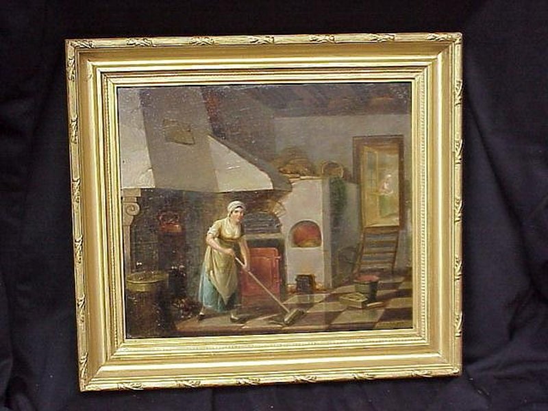 Dutch 18th cent. Interior Scene P.V. Ameyden oil