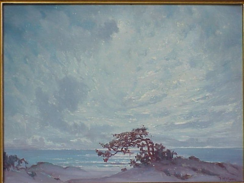 California impressionist oil Carmel Seasacpe F.M. Moore