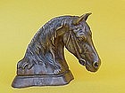 Bronze Portrait bust of a Horse artist Monogram