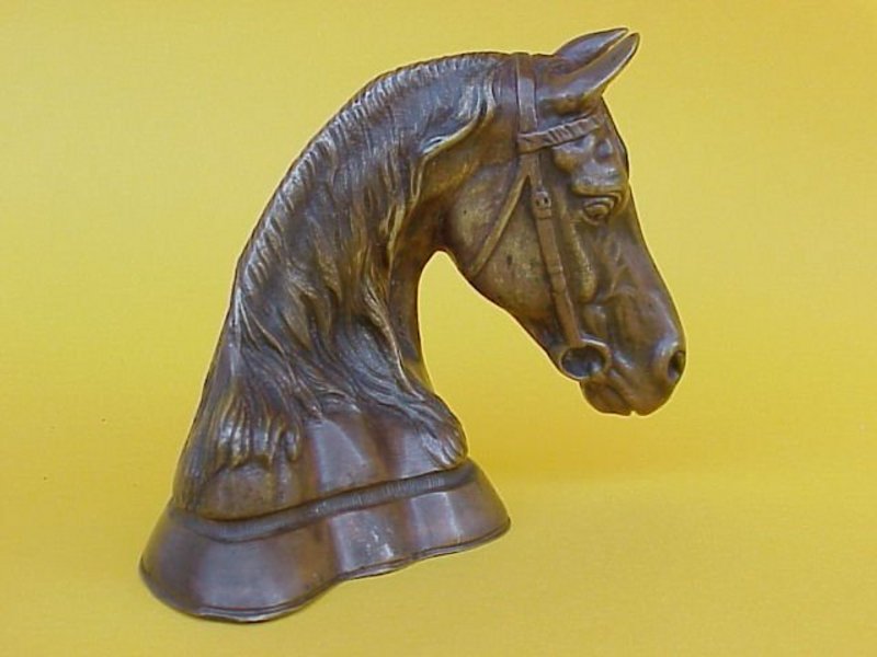 Bronze Portrait bust of a Horse artist Monogram