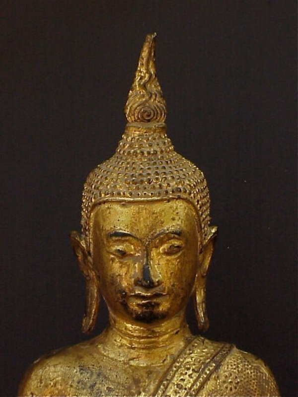 Thailand Buddha Sukhothai Style gilt bronze c.1840