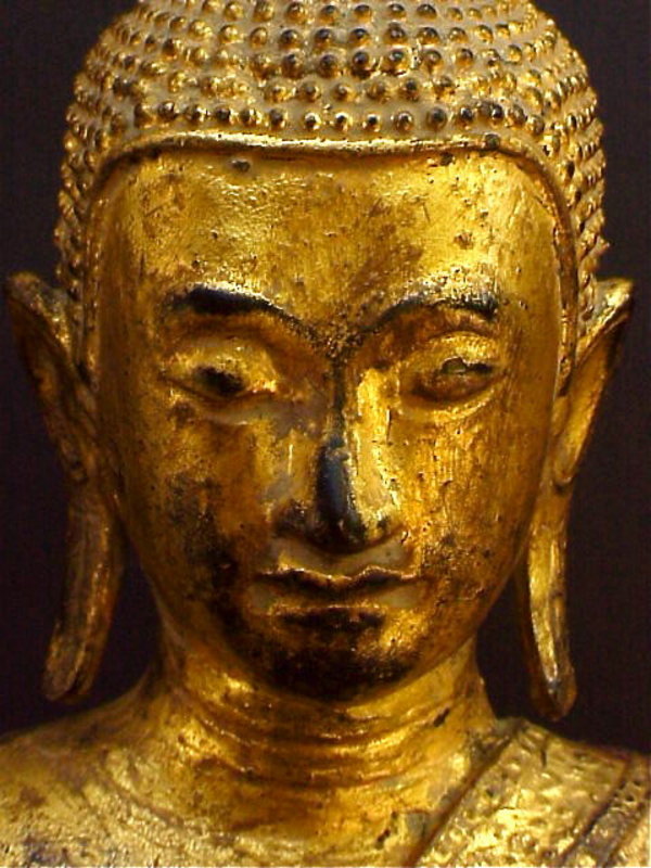 Thailand Buddha Sukhothai Style gilt bronze c.1840