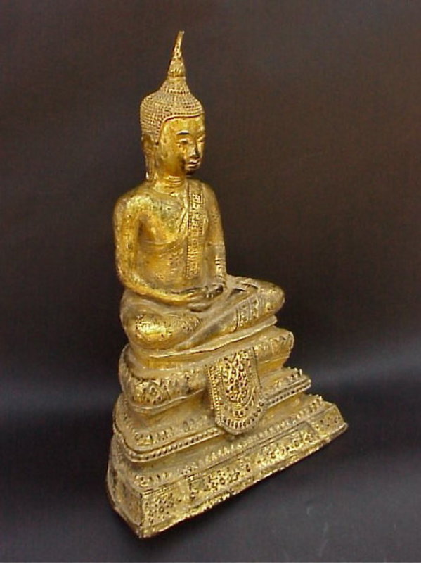 Thailand Buddha Sukhothai Style gilt bronze c.1840