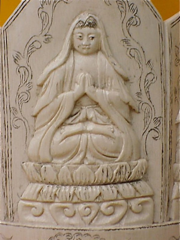 Guanyin  Large carved ivory Buddha China circa 1920