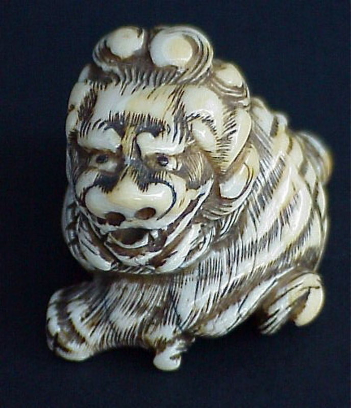 Japanese Netsuke Shishi Dog or Lion 19th century