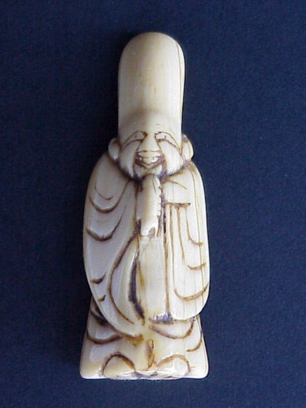 Japanese Ivory Netsuke Fukurokuju Buddha 19th century
