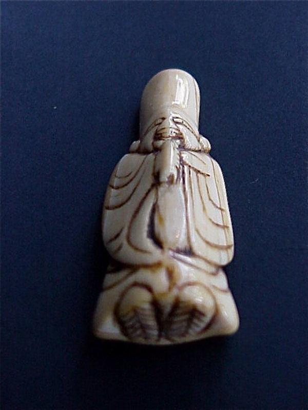 Japanese Ivory Netsuke Fukurokuju Buddha 19th century