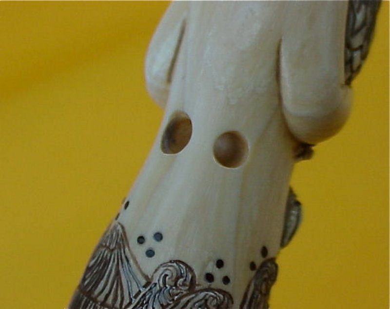 Japanese Ivory Netsuke of a Girl Chicken signed