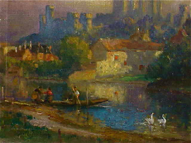 Colin Campbell Cooper Oil Windsor Castle Exhibited N.Y.