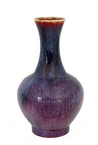 Large 19C Chinese Flambe Glaze Porcelain Vase