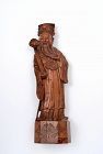 19C Chinese Boxwood Carved Immortal Figurine Ruyi
