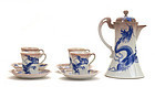 1920's Japanese Studio Nishiura Dragon Chocolate Tea Teapot Set Mk