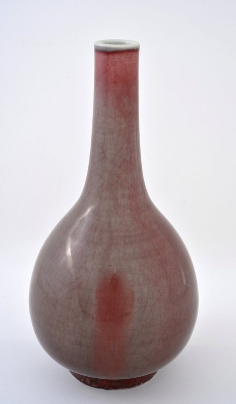 18C Chinese Flambe Crackle Long Neck Porcelain Vase