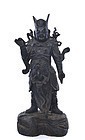 16C Chinese Bronze Temple Guardian Figure Figurine