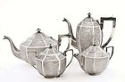 4 India Indian Kashmir Sterling Silver Teapot Tea Set
