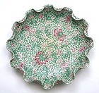 19th Century Chinese Enamel Yixing Scalloped Lotus Plate