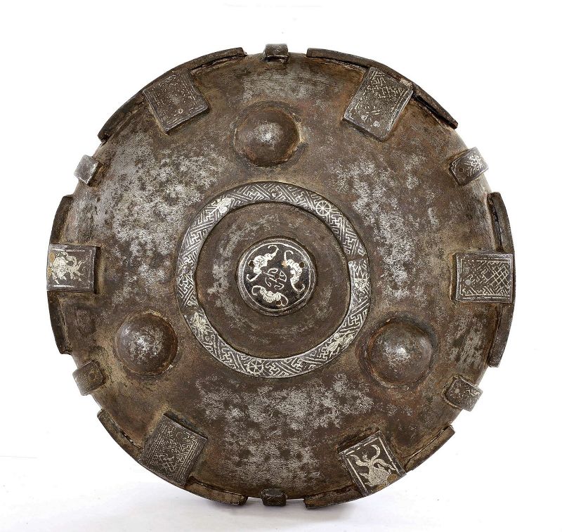 17C Chinese Tibetan Iron Silver & Gold Inlaid Censer Bowl