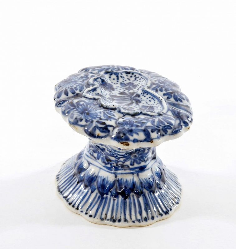 17C Chinese Kangxi Blue &amp; White Porcelain Salt Cellar