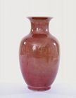 1900's Chinese Peachbloom Flambe Glaze Porcelain Vase