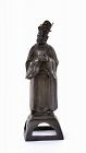 17C Chinese Bronze Scholar Figure Figurine