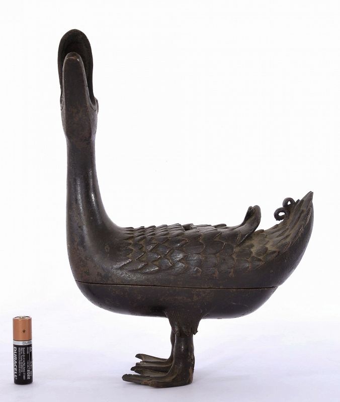 17C/18C Chinese Bronze Duck Shaped Incense Burner Censer 1474 Gram