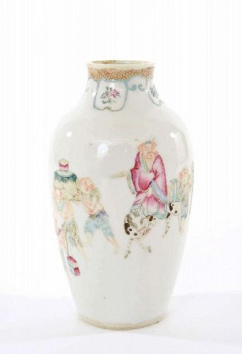 18C Chinese Famille Rose Porcelain Vase Zhong Kui 鍾馗