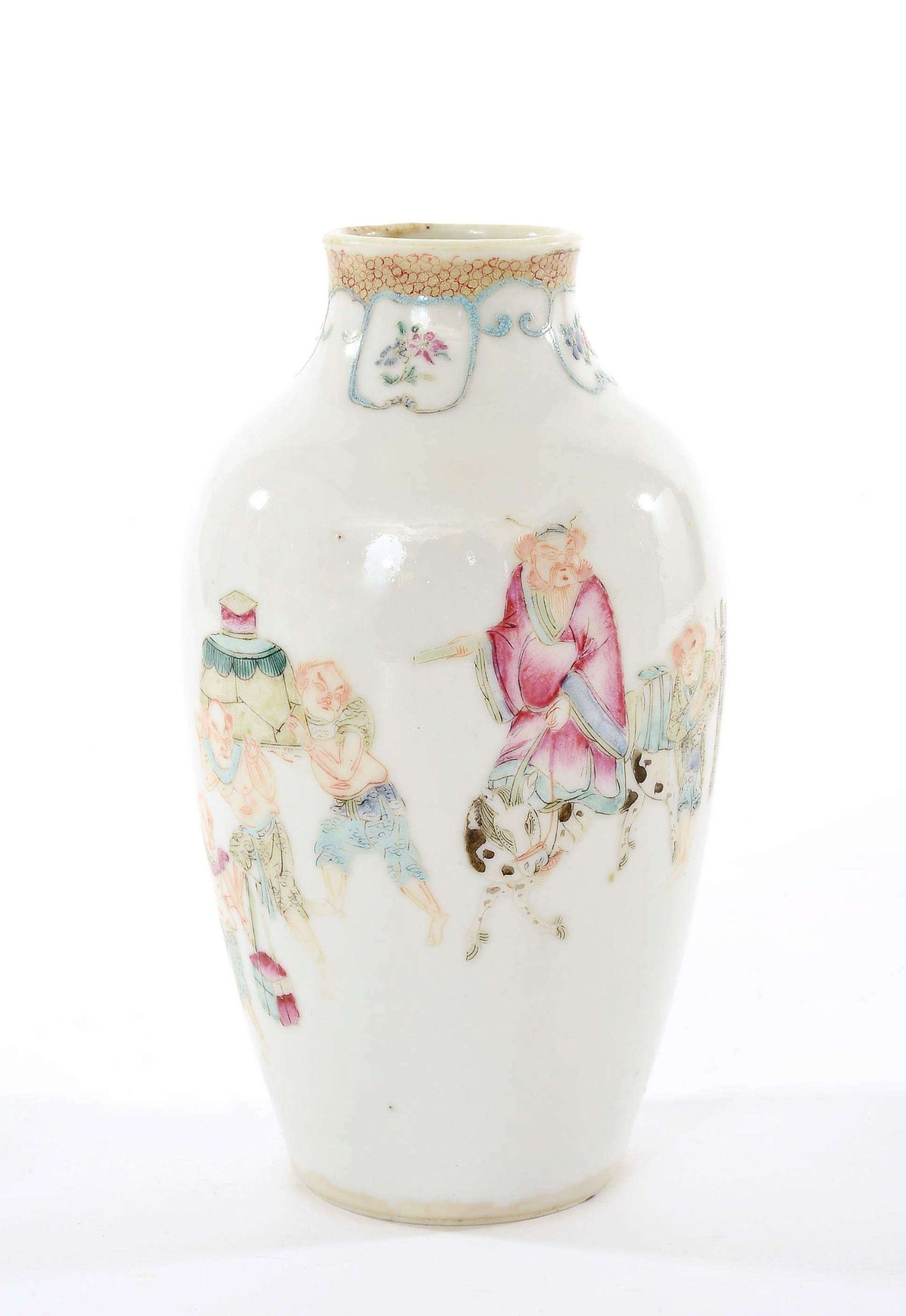 18C Chinese Famille Rose Porcelain Vase Zhong Kui 鍾馗