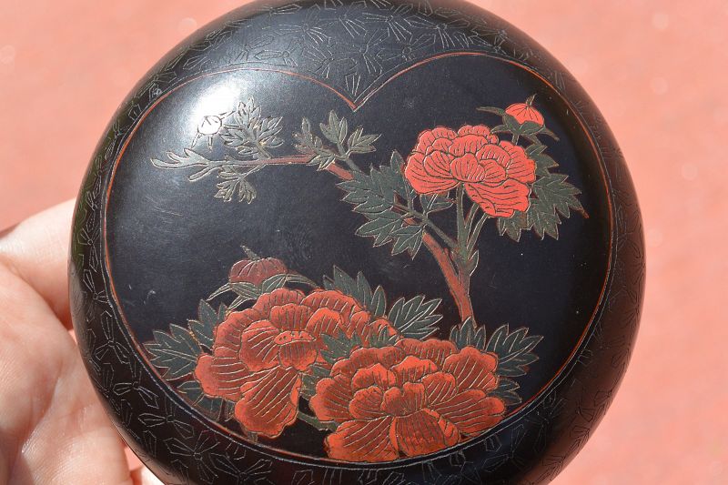 18C Chinese Cinnabar Lacquer Carved Carving Scholar Box Flower