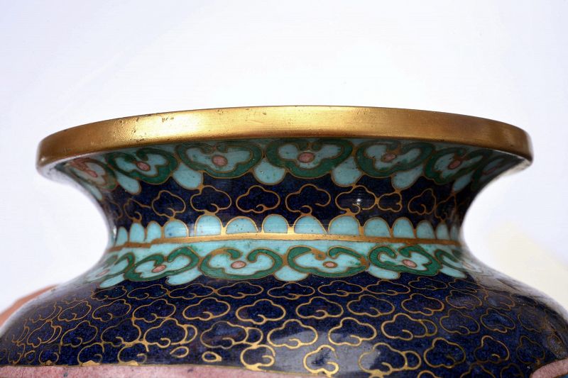 Chinese Cloisonne Enamel Censer Incense Burner Arabic Islamic Script
