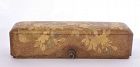 19C Japanese Makie Lacquer Wood Carved Carving Box