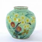 Old Japanese Plique a Jour Cloisonne Enamel Shippo Vase Flower