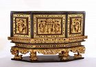 Chinese Gilt Lacquer Wood Carved Buddha Temple Altar Shrine Box