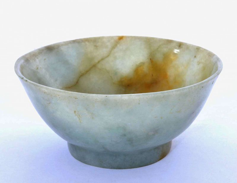 1930's Chinese Jade Jadeite Carved Carving Bowl