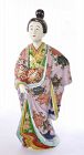 1900's Japanese Kutani Porcelain Pink Kimono Geisha Figure