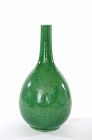 19C Chinese Crackle Green Glaze Monochrome Porcelain Vase